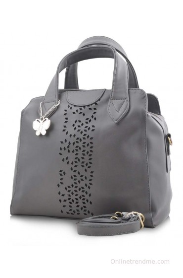 Butterflies BNS-0323 Gray Shoulder Bags No